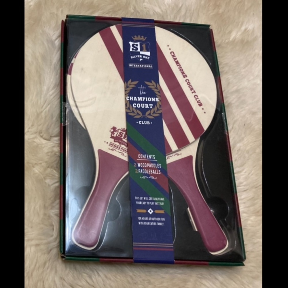 New Silver One International Champions Court Club Paddleball Set Red